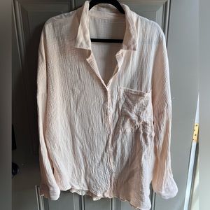 Cream Linen Button Up XXL